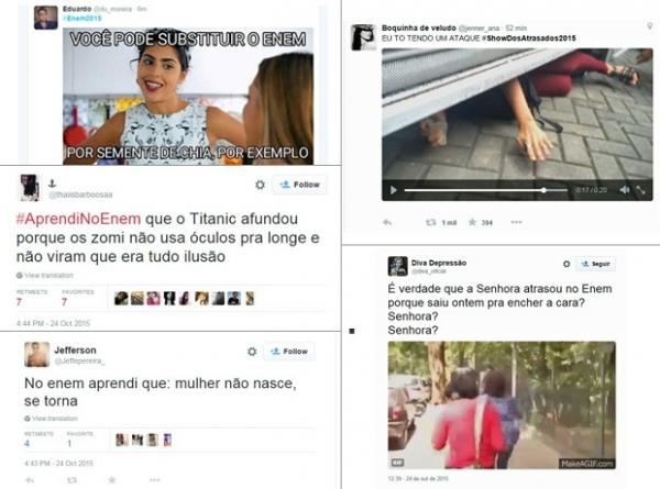 Memes fizeram Enem ultrapassar a marca de um milhão de tuítes neste sábado (Foto: Reprodução/Twitter)