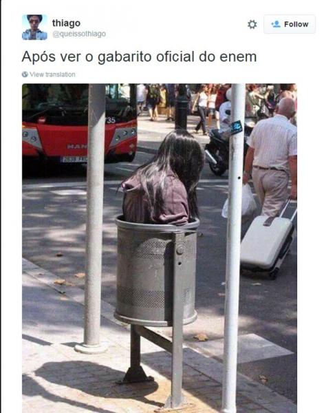 Espera pelo gabarito do Enem 2015 gera memes no Twitter. (Foto: Reprodução/Twitter)