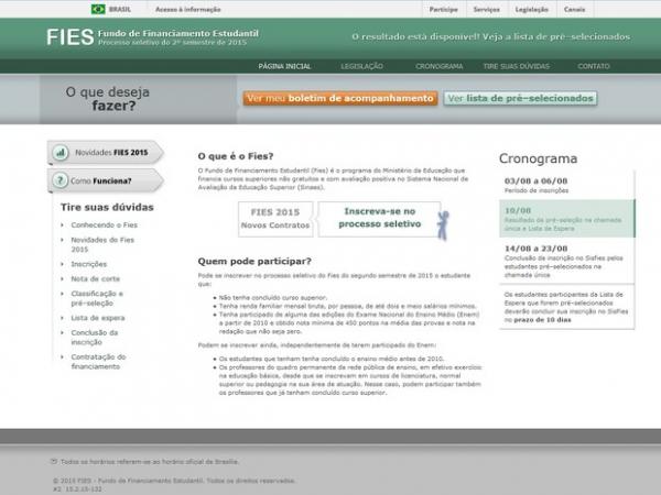 Inscrição de pré-selecionados no Fies pode ser concluída a partir desta sexta